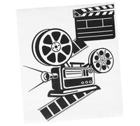 Ciieeo Stickers Muraux Cinéma Vintage Autocollant Mural Décoratif pour Maison Salon et Salle Cinéma Film et Caméra Design Facile à Coller