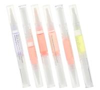 Ciieeo Stylo à Huile pour Ongles 6pcs en Plastique pour Soins des Cuticules et Peau, Évite Callosités et Lisse Peaux Mortes, pour Manucure et Pédicure