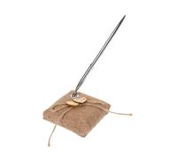 Ciieeo Stylo Argenté Dans Un Support En Toile De Jute Pour Livre Dor De Mariage De Signature Rustique