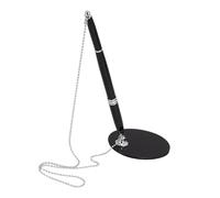 Ciieeo Stylo de Comptoir Noir avec Chaîne Antivol en Acier Stylo de Bureau Sécurisé pour Guichets Bancaires et Accueil pour Usage Commercial et Professionnel