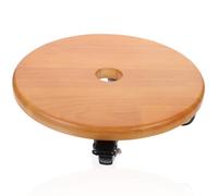 Ciieeo Support à Plantes Roulant en Bois Massif, Chariot à Casseroles Ø 28 Cm avec roulettes Pivotantes TPE, Plateau Surélevé Anti-débordement, Chariot de Transport Mobile pour Pots