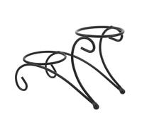 Ciieeo Support Boule Décorative Jardin Métal à 2 Emplacements Noir