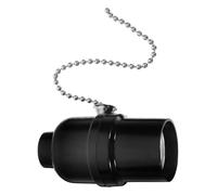 Ciieeo Support de Lampe Plafonnier E27 Douille en Bakélite et Interrupteur à Fermeture Éclair, Chaîne de Traction Pratique pour Éclairage Intérieur et Extérieur