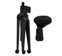 Ciieeo Support de Micro de Table en Plastique Robuste avec Trépied Réglable de 21 à 27,5 Cm, Pince pour Micro de 30 à 40 Mm, pour Podcast et Chant en Live Streaming