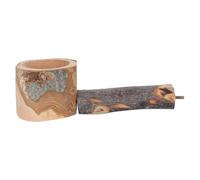 Ciieeo Support en Bois pour Perroquets et Petits Oiseaux Perchoir Vertical Mangeoire Intégrée Adapté aux Inséparables et Oiseaux de Taille Moyenne Accessoire Solide pour Nourrir et