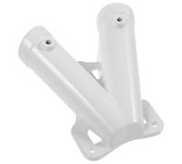 Ciieeo Support Mural en Métal V Réglable pour Mât de Drapeau Extérieur, Socle Simple 2 Trous, Fixation Solide pour Porche, Balcon et Jardin, Accessoire de Quincaillerie de Mât de Drapeau