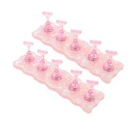 Ciieeo Support Porte-ongles Magnétique Rose à Base Forte en Plastique Design Longue Vague Stylée pour Manucure Professionnelle et Débutants en Salon ou Occasions Spéciales