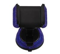 Ciieeo Support Téléphone Voiture Bling en Plastique Bleu, Rotation Complète