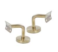 Ciieeo Supports de Main Courante en Acier Inoxydable Doré 2 Pièces Fixation Murale 60X60 MM Supports Robustes pour Rambarde D’Escalier Accessoires pour Rampe de Terrasse et Sécurité