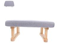 Ciieeo Tabouret Design Élégant Base Solide Multifonction en Bois Massif Coussin en Coton et Lin Petit Repose-Pieds Pratique pour Contemplation et Entrée