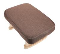 Ciieeo Tabouret Vintage en Bois, Siège Rembourré, Pieds Naturels Café | Bois et Tissu Lin, Support Stable, Format Compact, pour Chaussures et Pièces Étroites