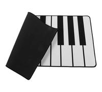 Ciieeo Tapis de Souris Extra Large à Touches de Piano, Antidérapant en Caoutchouc, Surface Lisse et Précise, Bureau et Jeux, Grand Format pour Clavier et Souris, Thème Musical Noir