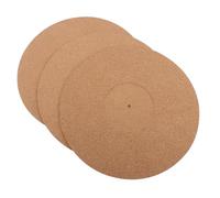 Ciieeo Tapis en Liège Naturel 12 Pouces Lot de 3 pour Platine Vinyle, Support Antistatique pour Tourne-Disque, des Bruits Parasites, Accessoire Audio Professionnel pour Enregistrement