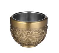 Ciieeo Tasse à thé chinoise en cuivre motif dragon : tasse à thé Kung Fu vintage - tasses traditionnelles en relief - de dégustation pour la décoration d'un salon de