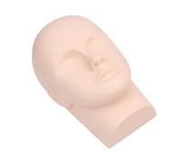 Ciieeo Tête de Mannequin en Silicone Beige Outil de Formation Professionnel Démonstration Corps Humain pour Entraînement Extensions de Cils Pratique Maquillage Débutants