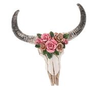 Ciieeo Tête De Taureau Rose Pendentif Squelette Décoration De La Maison Halloween Crâne De Vache Décor Animal Crâne Décoration Murale Crâne De Buffle Support Mural Tête De Chèvre Tenture