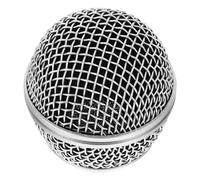 Ciieeo Tête Métallique de Microphone Argentée en Maille, Protection Anti-vent en Métal, Structure Raisonnable, Finition Moderne et Travail Exquis pour Usage en Chant Scène