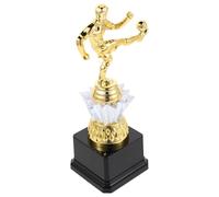 Ciieeo Trophée de Soccer Féminin en Plastique Léger Design Élégant, Coupe Dorée pour Compétitions Communautaires et Célébrations D'équipe Réutilisable