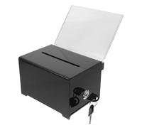 Ciieeo Urne en Acrylique Noire 16X115X10 CM avec Serrure Boîte à Dons Sécurisée Boîte à Suggestions pour Collecte de Fonds Réclamations