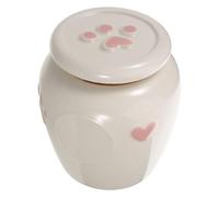 Ciieeo Urne Funéraire pour Chien et Chat 600 ML en Céramique Blanche avec Joint Hermétique Urne Décorative pour Cendres d'animaux de Compagnie pour Petits Animaux Souvenir Commémoratif