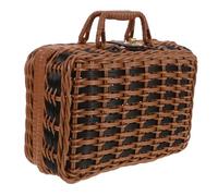 Ciieeo Valise en rotin Coffret en Osier Coffret en rotin bandoulière Personnaliser Boite boîte de Rangement étui tissé à la Main étui de Rangement rétro Plastique