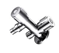 Ciieeo Vanne D'arrêt Double Entrée et Double Sortie en Acier Inoxydable Argenté pour Machine à Laver Étanchéité, Design Simple, Usage Domestique en Salle de Bain