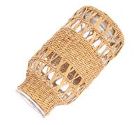 Ciieeo Vase Décoratif Verre Et Rotin Tressé pour Fleurs Élégant Pot De Fleurs De Bureau pour Plantes Hydroponiques Et Aromathérapie