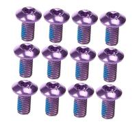 Ciieeo Vis de Vélo en Acier Titane M5X10Mm Boîte de 12 Vis Colorées Violettes pour Plaquette de Frein à Disque Compatibles VTT Vélo Électrique Route et Tout-Terrain