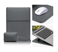 CiimWaa 15-16 Pouces Housse Ordinateur, Laptop Portable Sacoche Fonction Stand pour MacBook Pro 16"/MacBook Air 15"/Surface/Dell/Lenovo/HP/ASUS/Acer, Ordinateur Étui en Cuir PU[15-16 Gris]