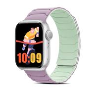 CiimWaa Bracelet Silicone pour Apple Watch 41mm/42mm Series 10/40mm/38mm, Bracelets Magnétique Doux Confortable, Sport Bracelet de Montre pour iWatch Series 10/9/8/7/SE/6/5/4/3/2/1 Vert clair/Violet