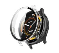 CiimWaa Coque pour Garmin Venu 3, Couverture Totale PC Coque, 9H HD Protection Écran en Verre Trempé Anti-Rayure Bumper Protecteur Anti-poussière pour Garmin Venu 4 (Transparent)