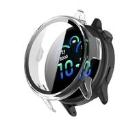 CiimWaa Coque pour Garmin Vivoactive 6, Couverture Totale PC Coque, 9H HD Protection Écran en Verre Trempé Anti-Rayure Bumper Protecteur Anti-poussière pour Garmin Vivoactive 6 (Transparent)