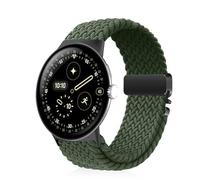 CiimWaa Tressé Bracelet pour Google Pixel Watch 4/3 45mm, Nylon Elastique Doux Sport Bracelets de Montre pour Homme Femme pour Google Pixel Watch 4/3 45mm Vert olive