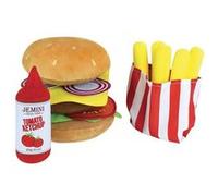 CIJEP Jeu d'imitation en tissu Compose ton Burger 12 cm Noir G