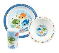 MA PETITE CARAPACE ENSEMBLE REPAS AVEC ASSIETTE PLATE Ø 22 CM, ASSIETTE CREUSE Ø 16 CM ET VERRE 220 ML POUR ENFANT