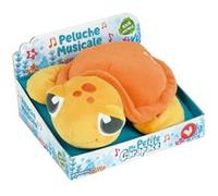 CIJEP Peluche ma petite carapace - Peluche Tortue musicale son des vagues orange 25 cm multicolore G