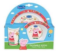 CIJEP Peppa Pig Rouge Ensemble Repas (Assiette, Bol, Verre) multicolore G