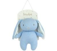 CIJEP Tricotou peluche lapin bleu et 20 cm avec hochet Bleu G