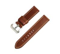 Cijinon Bracelet de montre remplaçable en cuir véritable ciré à l'huile pour homme, 20-26mm, Jaune-brun, 22mm