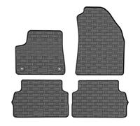 CIKCAR Set tapis de caoutchouc compatible avec Citroën e-C3 IV 2024- (4-pièces + points de fixage), Noir