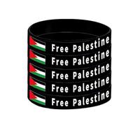 Cikiki Bracelet en silicone avec drapeau palestinien - Support pour Gaza Save - Élastique - En caoutchouc