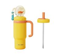Cikiki Gobelet avec pulvérisateur de baleine, bouteille d'eau pour enfants de 710 ml avec fontaine à eau, gobelet sippy en acier inoxydable, gobelet à paille lourd anti-fuite