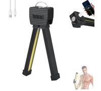 Cikiki Lampe de sport pour poser, lampe de musculation portable pliable à 180 ° avec 7ème vitesse de gradation, lampe de travail magnétique rechargeable par USB avec crochet pour mettre en valeur une