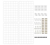 CIKLCIX Panneau Mural Grille Métallique Blanc, Organisateur d'Affichage Photo Grille Métallique, 43,9×30 cm Panneau Grille Métallique Mural, Cadre Photo Grille, Lot de 4 Tableaux Mémo en Maille