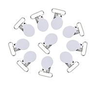 Cikonielf 10 pièces 25 mm pinces à bretelles tétine en métal pinces à bretelles pinces à bretelles en métal attache à jarretelles pour pantalons à bretelles élastiques et jeans en