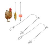 Cikonielf 2 pcs Pet Poulet en Acier Inoxydable Fruits Légumes Maïs Fourchette Fourrage Outil Alimentaire Suspendu Mangeoire pour Poules Oiseaux