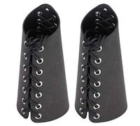 Cikonielf 2 pièces en Cuir protège-Bras en Cuir PU Bras réglable Bracelet brassards médiévaux brassards Punk pour Femmes Hommes garçons