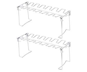 Cikonielf 2 pièces Poulet Jambe Aile Gril Support en Acier Inoxydable Pliant Barbecue Four rôtissoire Support BBQ Poulet pilons Rack