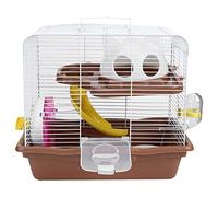 Cikonielf 35x26.5x32cm Cage de Hamster Double Couche, Habitat pour Petits Animaux avec Roue de Hamster Roue de Course Calme Hamster Cage Pet Supplies