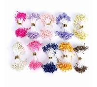 Cikonielf 900 Pièces Mini Étamines Artificielles pour Fleurs, 3MM, Couleurs Chaudes, Accessoires de Décoration pour Mariage et DIY